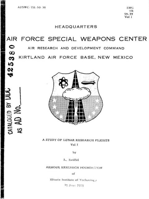 Cover of A Study of Lunar Research Flights – Volume I