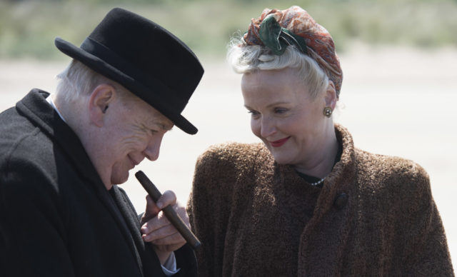 Churchill (Brian Cox) explains his depression Clemmie (Miranda Richardson) , he might paint at the weekend. The people must feel unified, inspired, hopeful.Stills credit: © Graeme Hunter Pictures.