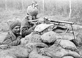 2nd Queen Victoria’s Own Rajput Light Infantry gunners in Flanders, winter of 1914–1915.