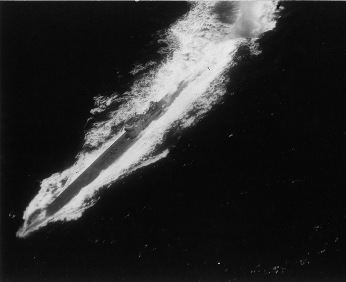 Aerial attack on U-161 by a PBM-Mariner of VP-74.