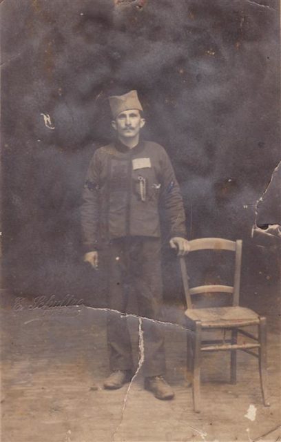 Miloš Jeremić as Serbian PoW in Emden (Germany), date unknown (but most possibly around 1917-1918).Photo credit: Miloš Tanasijević (great-great-grandson of Miloš).