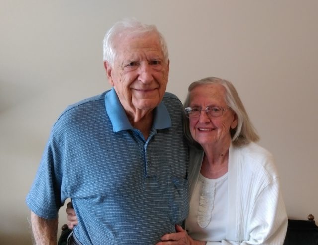 Earl and Ann Tisdale have been married for nearly 70 years. Though they met before the war, they waited to marry until Earl finished his WWII service with the Marine Corps. Courtesy of Jeremy P. Ämick.