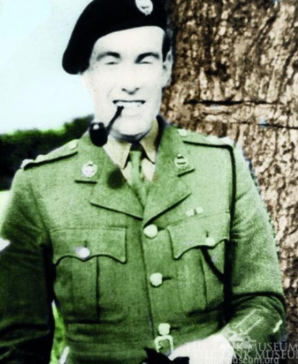 A colourised wartime shot of Lt. Peter Gudgin