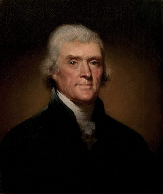 The official presidential portrait of Thomas Jefferson