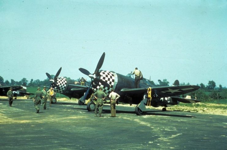 P-47 Thunderbolt aircraft of the 78th Fighter Group at Duxford, 1943