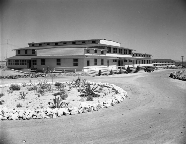 Mountain View Officers’ Club Primary Facade (looking south), 1943. U.S. Army Photo courtesy of Fort Huachuca Museum Archives.