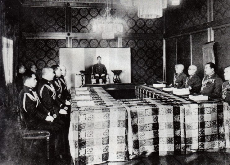 The Emperor as head of the Imperial General Headquarters on April 29, 1943
