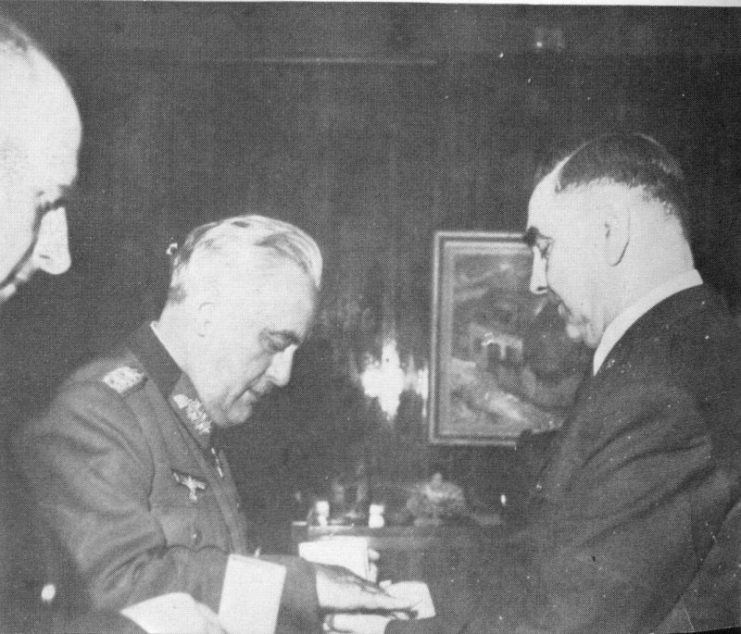 Siegfried Kasche, von Horstenau and Ante Pavelić in Zagreb.