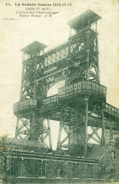 The mine head winding gear was known to the British troops as Tower Bridge.