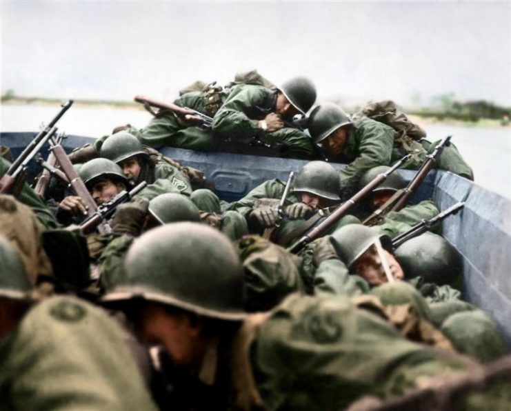 Crossing the Rhine under enemy fire at Saint Goar, March 1945. Army. Paul Reynolds / mediadrumworld.com