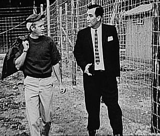 Steve McQueen (left) with Wally Floody, a former Canadian POW who was part of the real Great Escape and acted as a technical advisor in production of the film.
