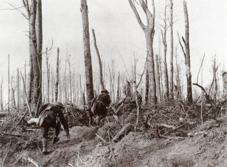 U.S. Marines during the Meuse-Argonne Campaign in World War I.