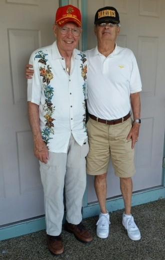Pete Finley (left) and Bud Ford celebrating 61 years of friendship.Photo courtesy of Bud Ford