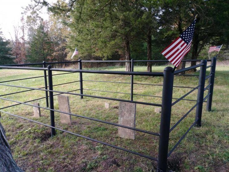 Tyree Cemetery is located in a farm pasture a few miles west of Cole Camp, Missouri. It is the final resting spot of John Tyree, a local resident who was murdered by Confederates from Warsaw on June 18, 1861. Courtesy of Jeremy P. Ämick.