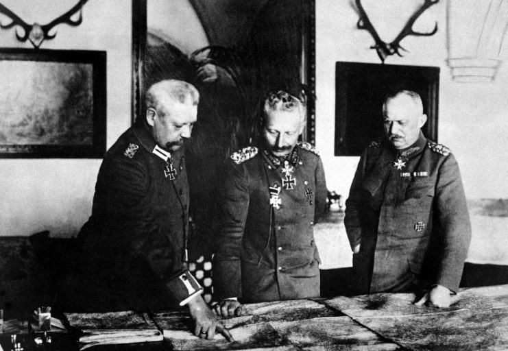 Hindenburg, Wilhelm II, and Ludendorff in January 1917