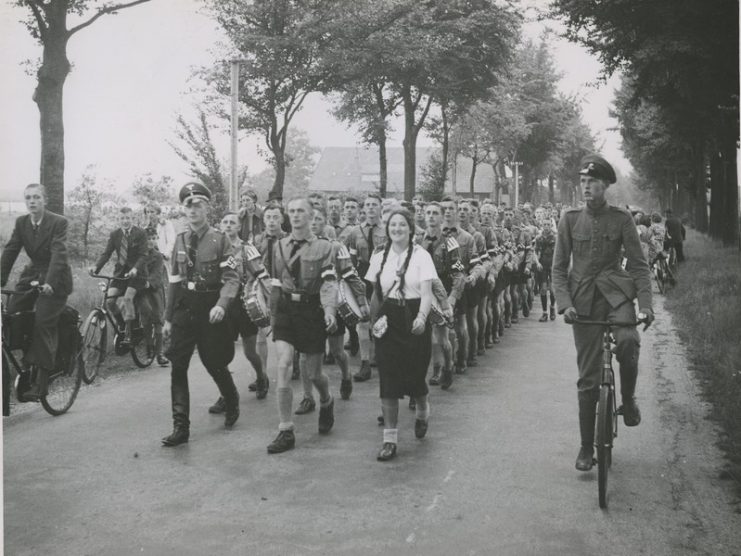 Members of the Hitler Youth during a march