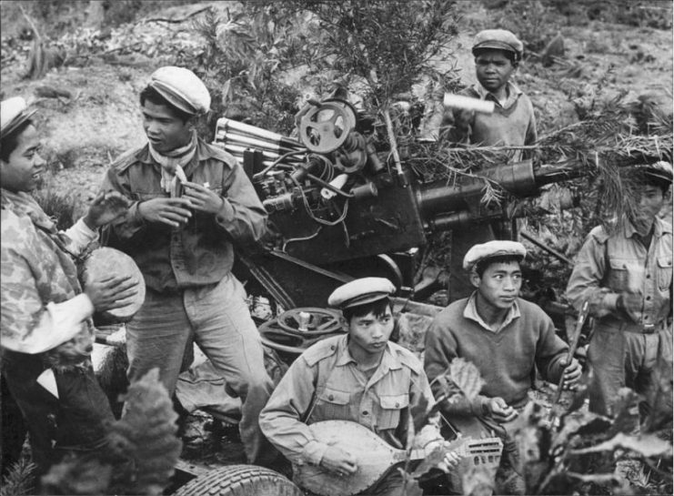 Anti-aircraft troops of the Laotian Peoples Liberation Army