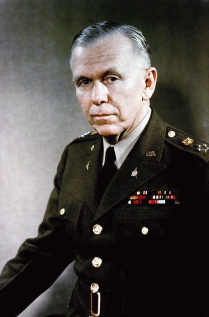 George C. Marshall, pictured here as a General of the Army before he became the U.S. Secretary of State. It was during his term as Secretary of State that he planned, campaigned for and carried out the Marshall Plan.