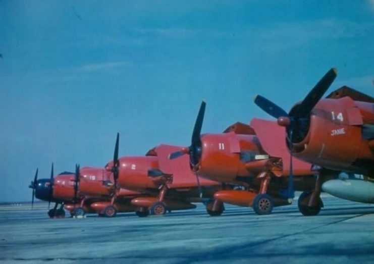 “Following World War II, a number of Grumman F6F Hellcats were converted to target drones,”