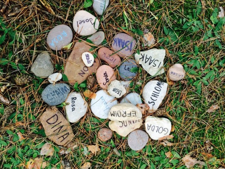 Stones bearing names of Jewish victims at Panerai. Photo: ©Suzanne Make.