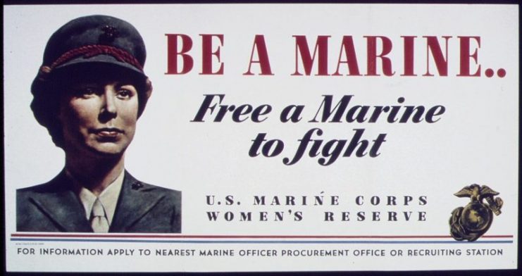 U.S. Marine Corps Women’s Reserve recruiting poster during World War II