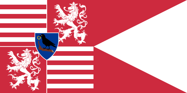 Flag of the Black Army of Hungary. The reconstruction is based on a miniature in the Philostratus Chronicle, one of the Corvinas, depicting János Corvinus entering Vienna in 1485.