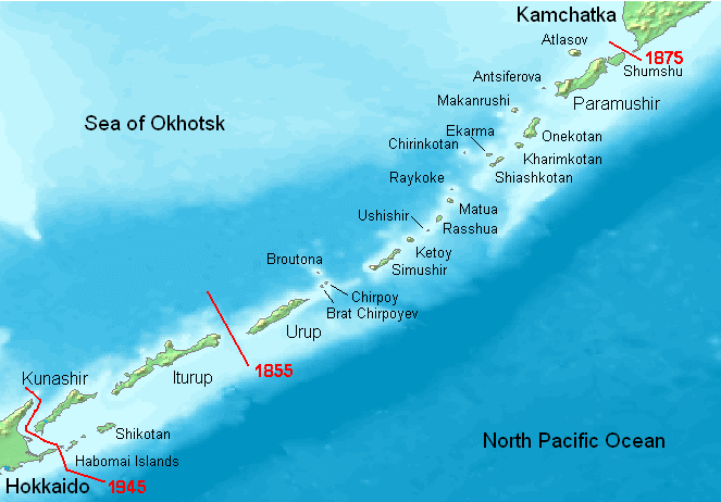 The Kuril Islands with the disputed islands