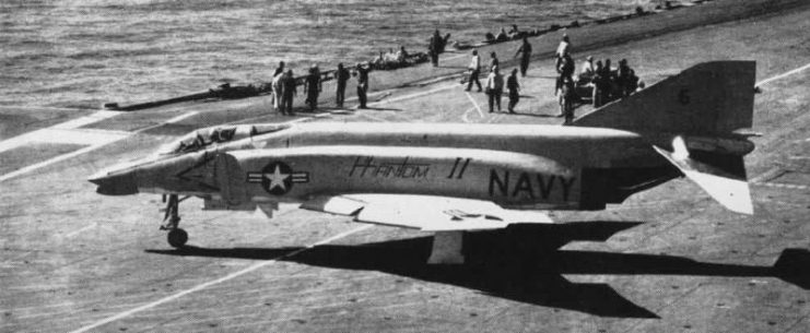 An F4H-1F aboard Independence