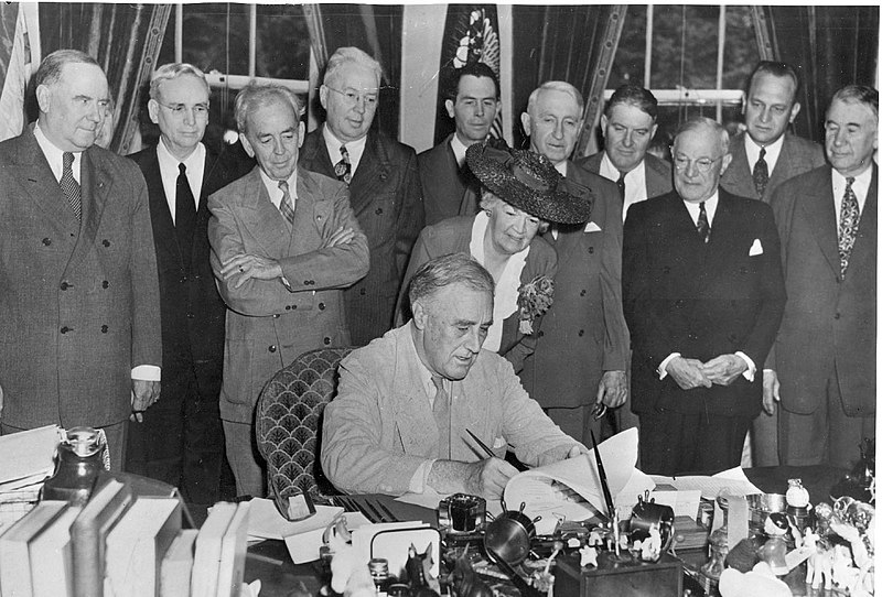 President Roosevelt signing GI Bill 1944