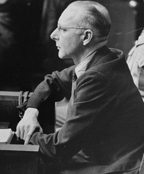 Viktor Brack, organiser of the T4 Programme, testifies in his own defence at the Doctors’ Trial in Nuremberg in 1947