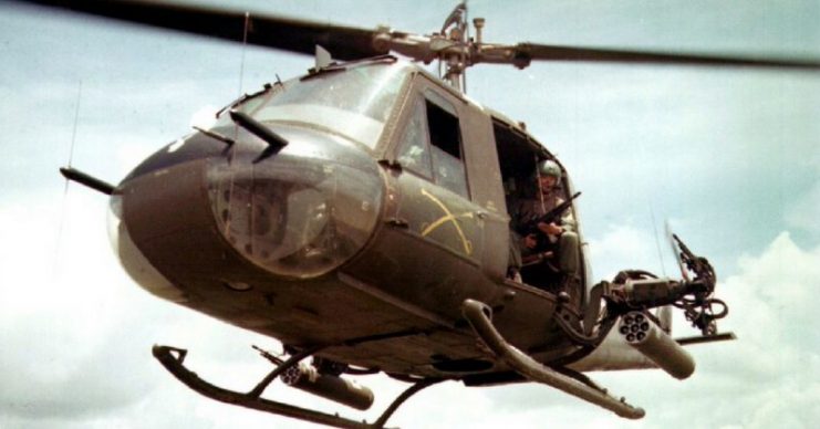 BELL UH-1B HUEY helicopter at work