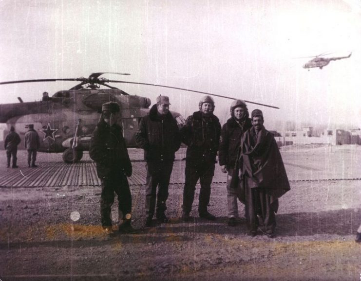 Helicopter pilots of the Soviet Army in Afghanistan in 1987