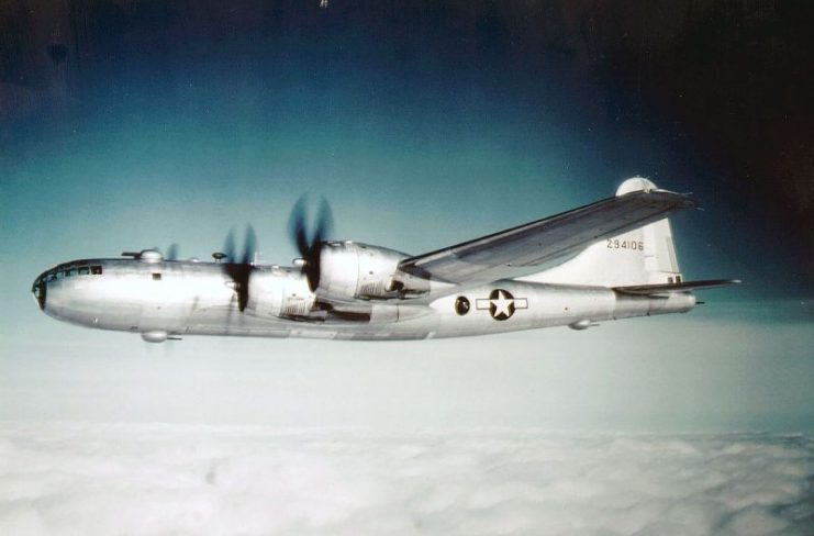 B-29 Bomber on a long-range mission in late 1945
