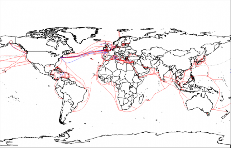 2007 map of submarine cables
