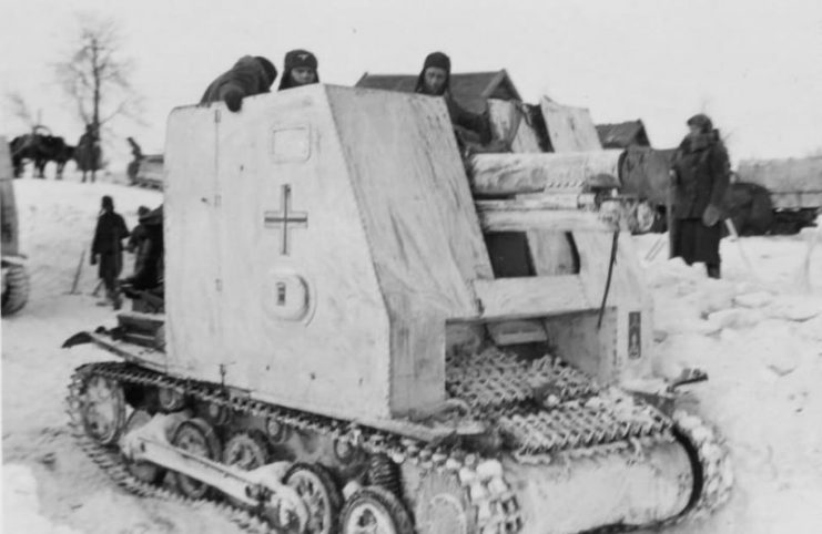 15 cm sIG33 Selbstfahrlafette auf Pz.Kpfw.I Ausf.B Bison winter camouflage