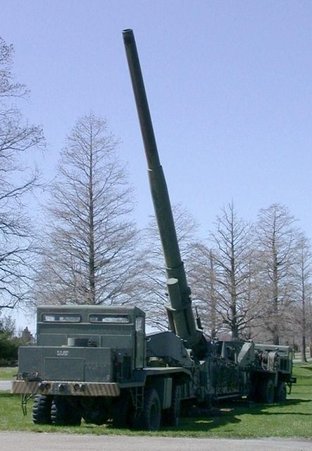 M65 Atomic canon at the United States Army Ordnance Museum, Aberdeen, Maryland.
