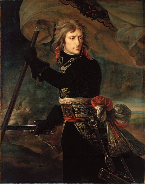 Napoleon Bonaparte on the Bridge at Arcole, 1796.