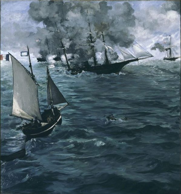 The Battle of the Kearsarge and the Alabama by Édouard Manet.