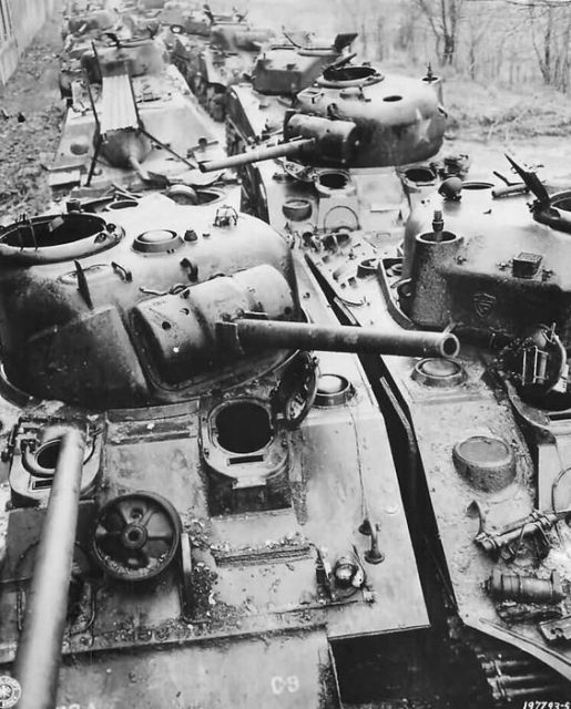 Shermans recovered from the battlefield