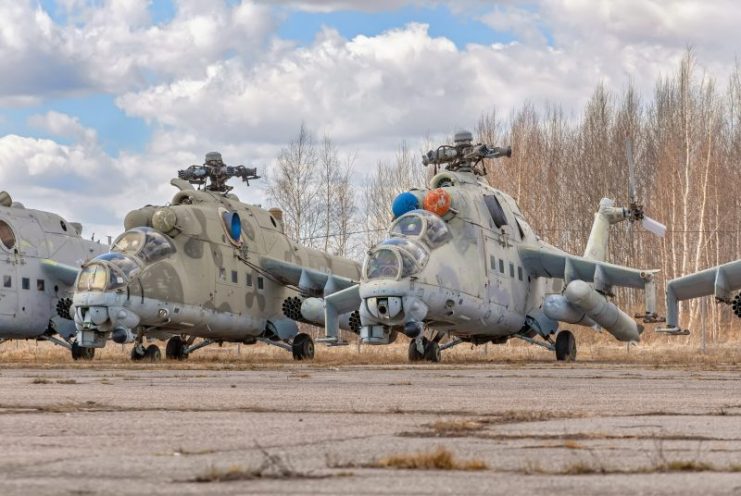 Mi-24’s in Flight Line