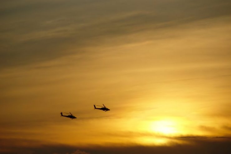 Apaches in Flight.