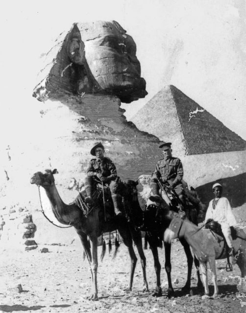 Australian soldiers in Egypt during WWI.