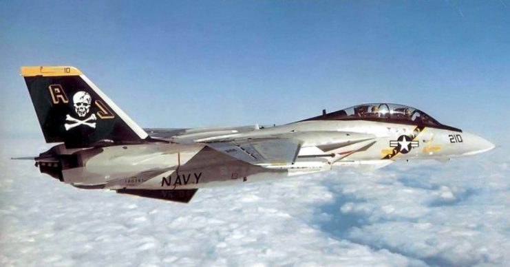 A Grumman F-14A Tomcat of fighter squadron VF-84 Jolly Rogers.