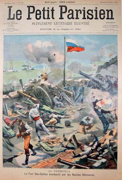French publication following the bombardment and destruction of Fort San Carlos by the Germans.