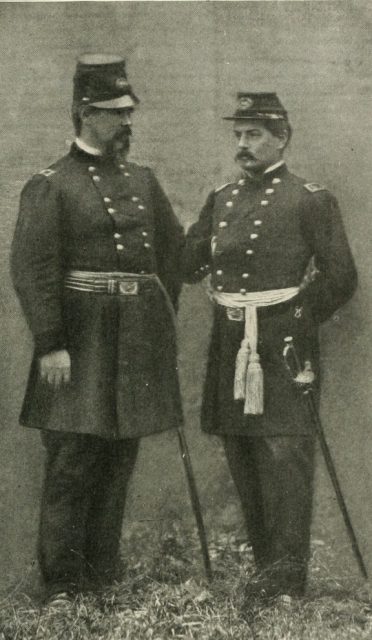 General Irvin McDowell (left) with General George B. McClellan