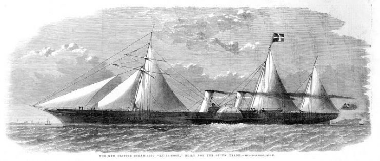 Clipper steamship Ly-ee-moon, built for the opium trade, c. 1859.