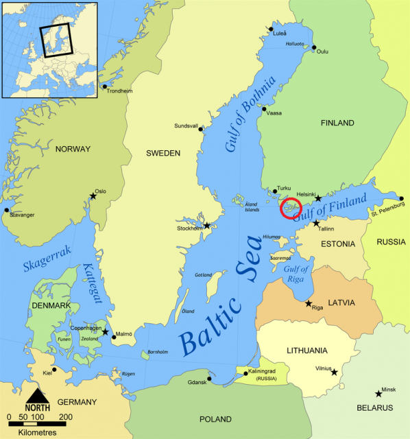 Present day map of the Baltic Sea – NormanEinstein CC BY-SA 3.0