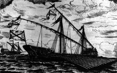 Russian Scampavia (rowed galley) – These vessels typically carried 200 soldiers.