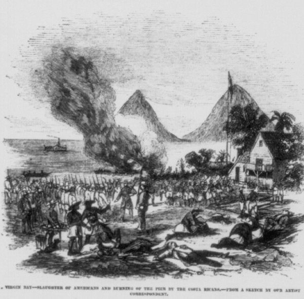 Costa Rican troops attacking William Walker at Rivas in 1856.