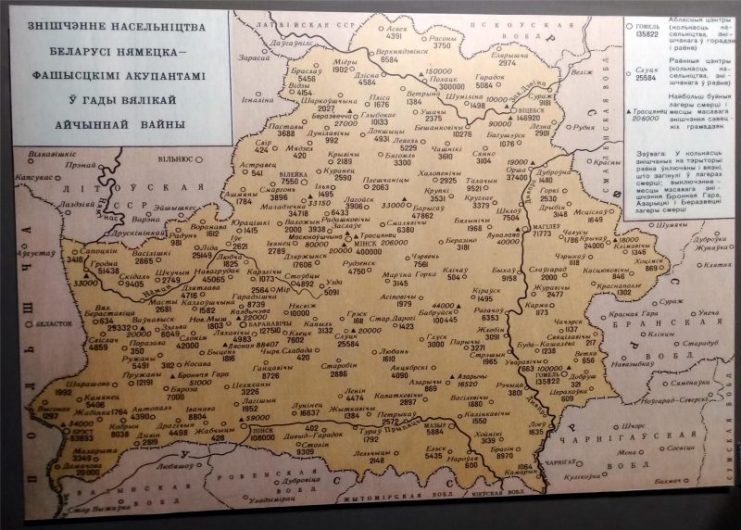 Map of concentration camps in Belarus. Photo taken from a Museum near Minsk by Ruslan Budnik.